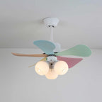 Candy Breeze Colorful Petal Glass Ceiling Fan Light