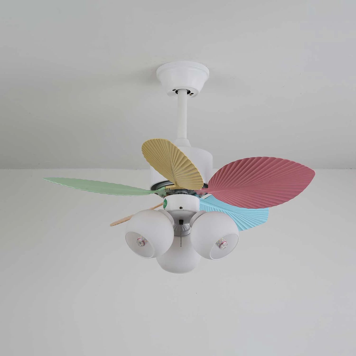 Candy Breeze Colorful Petal Glass Ceiling Fan Light