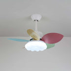 Candy Breeze Colorful Petal Glass Ceiling Fan Light