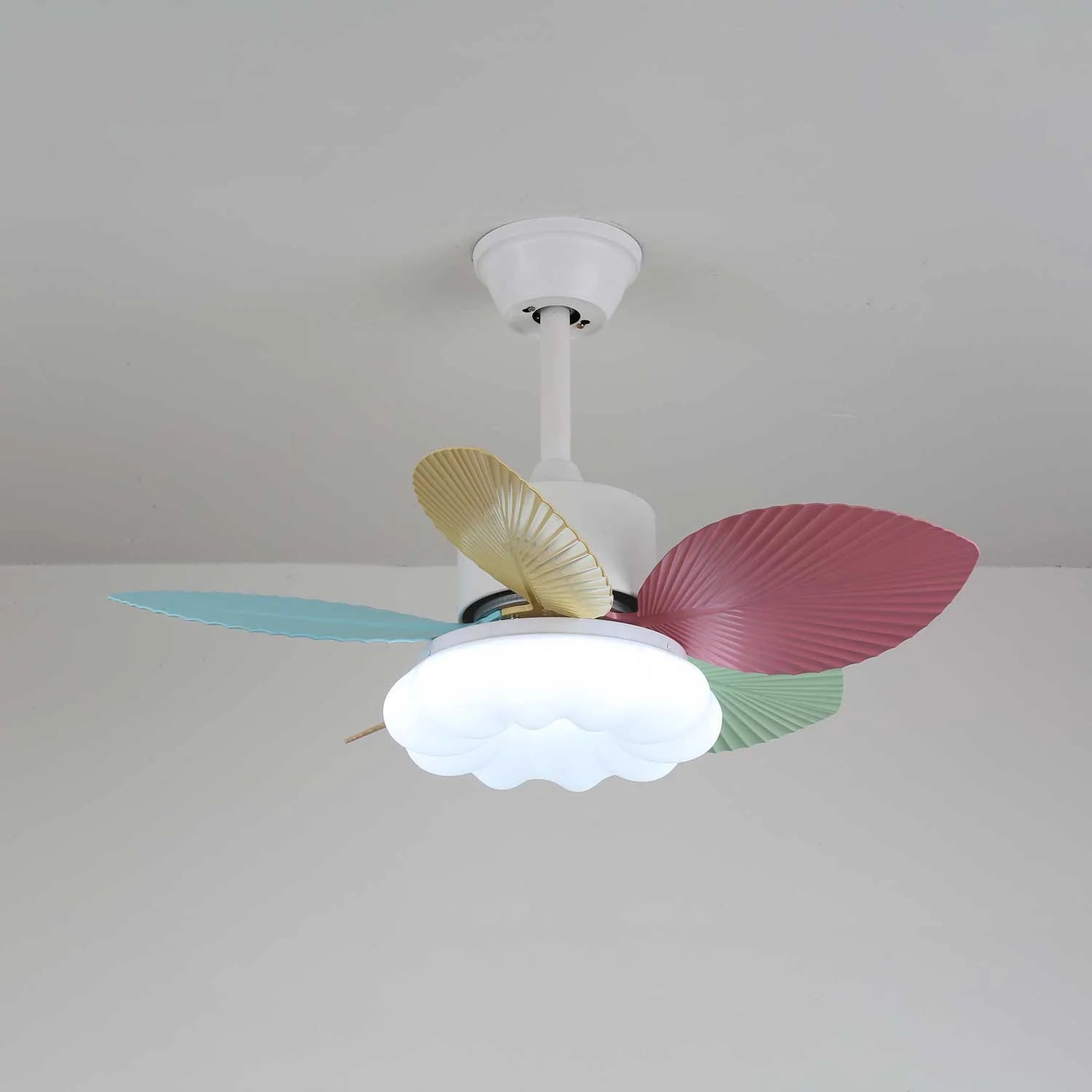 Candy Breeze Colorful Petal Glass Ceiling Fan Light