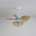 Candy Breeze Colorful Petal Glass Ceiling Fan Light
