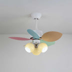 Candy Breeze Colorful Petal Glass Ceiling Fan Light