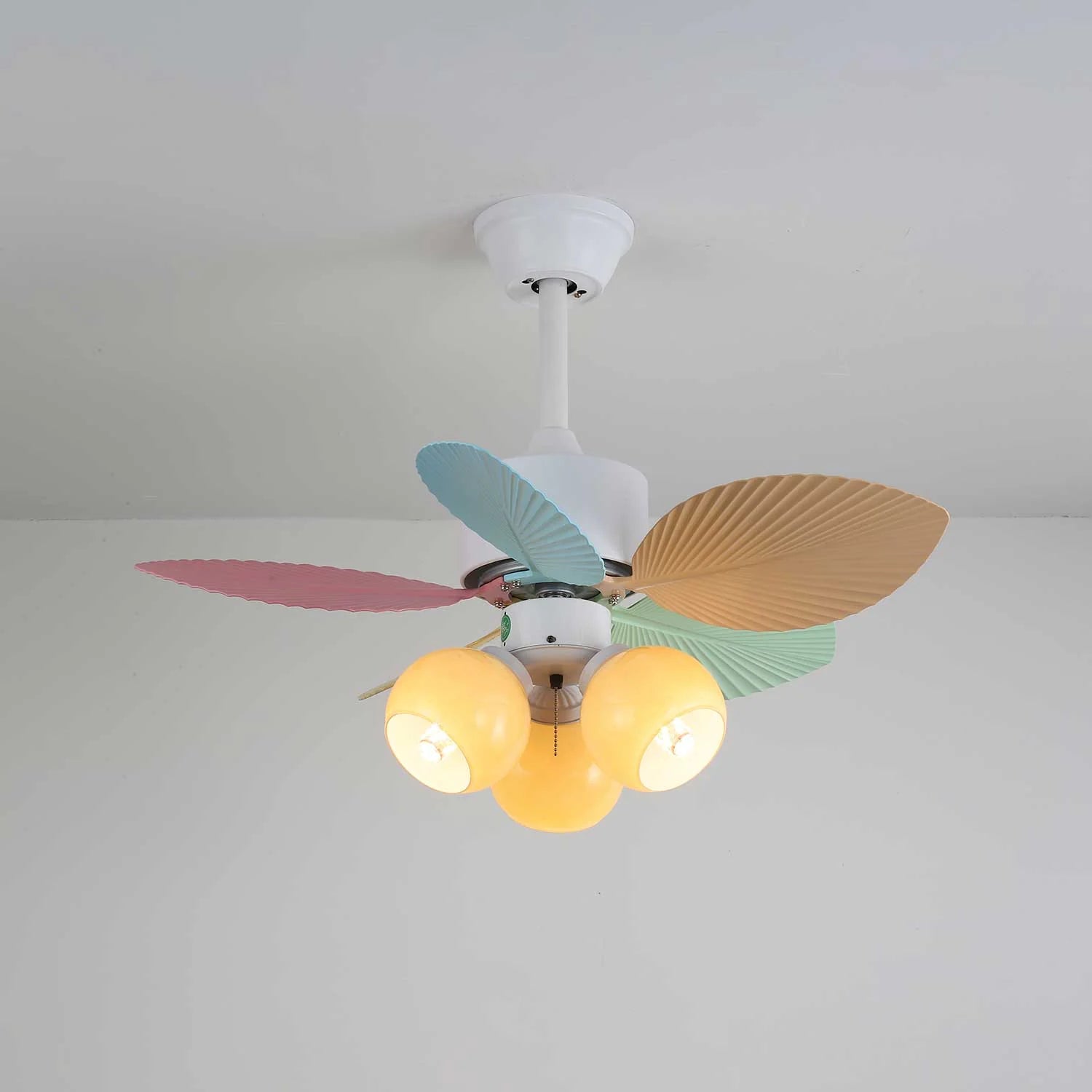 Candy Breeze Colorful Petal Glass Ceiling Fan Light