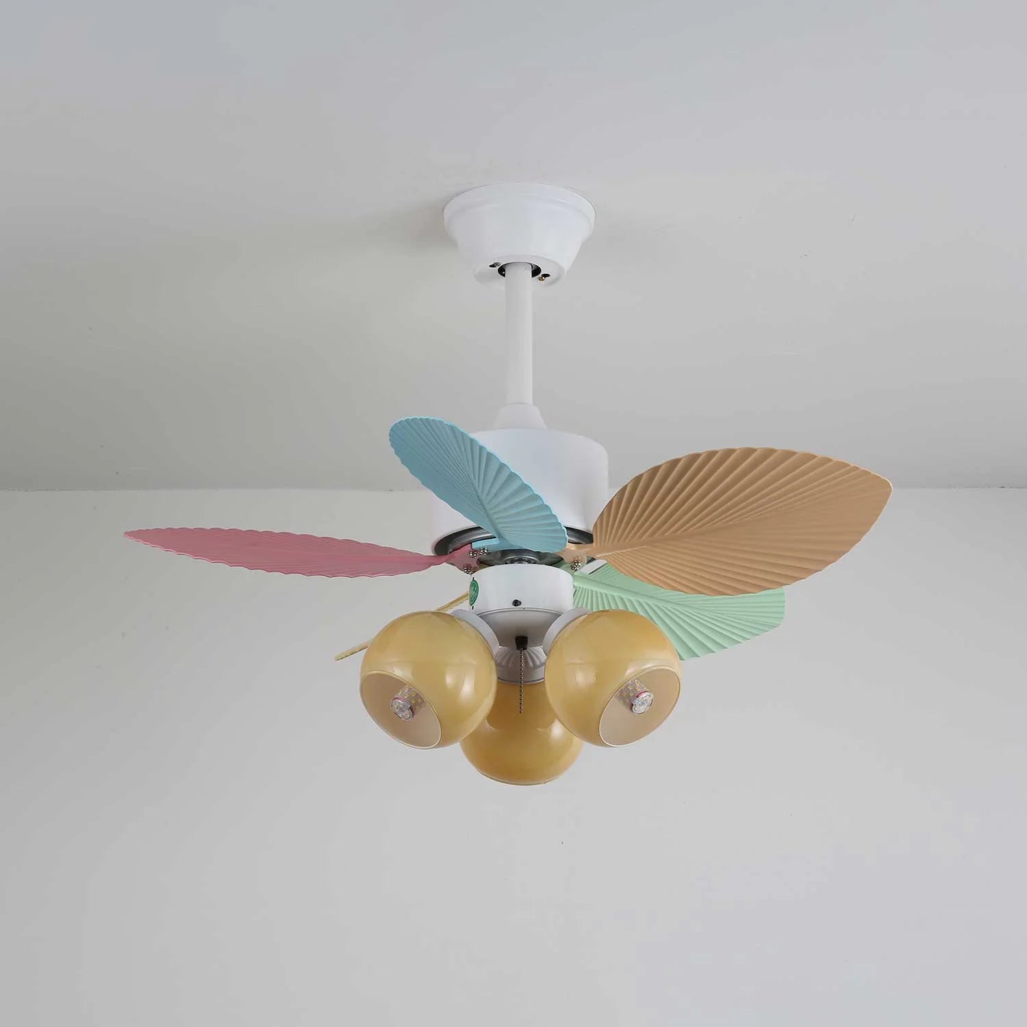 Candy Breeze Colorful Petal Glass Ceiling Fan Light