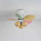 Candy Breeze Colorful Petal Glass Ceiling Fan Light