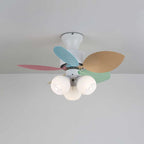 Candy Breeze Colorful Petal Glass Ceiling Fan Light
