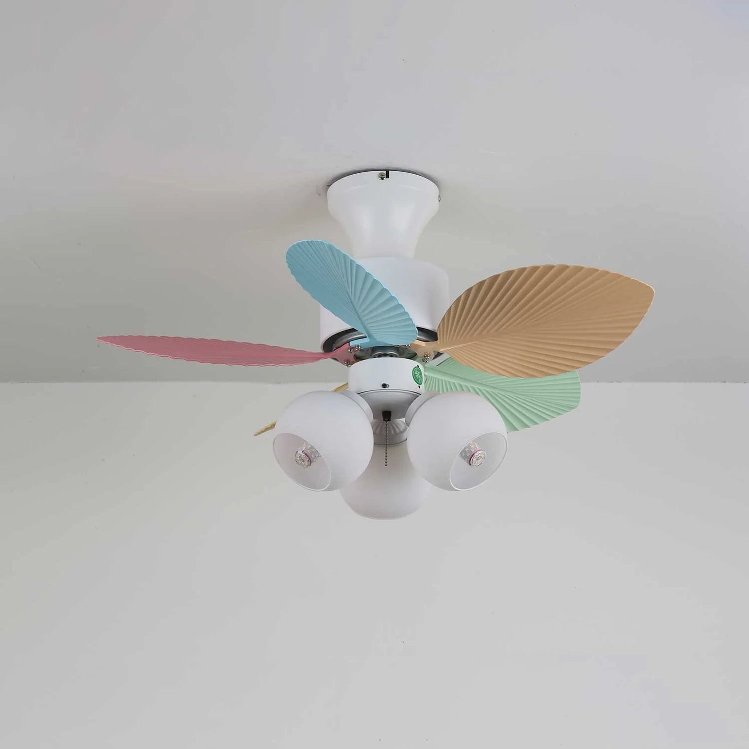 Candy Breeze Colorful Petal Glass Ceiling Fan Light
