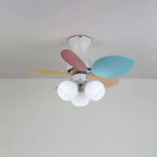 Candy Breeze Colorful Petal Glass Ceiling Fan Light