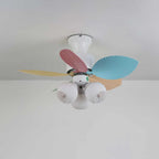 Candy Breeze Colorful Petal Glass Ceiling Fan Light