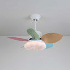 Candy Breeze Colorful Petal Glass Ceiling Fan Light