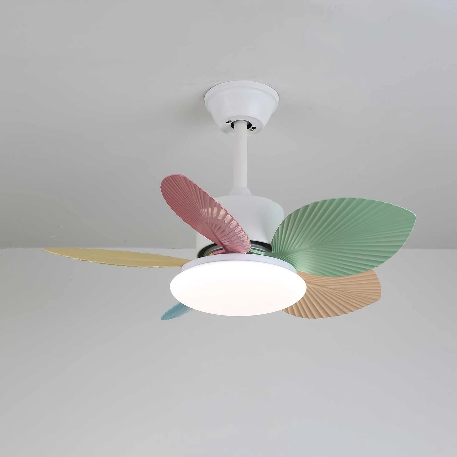 Candy Breeze Colorful Petal Glass Ceiling Fan Light