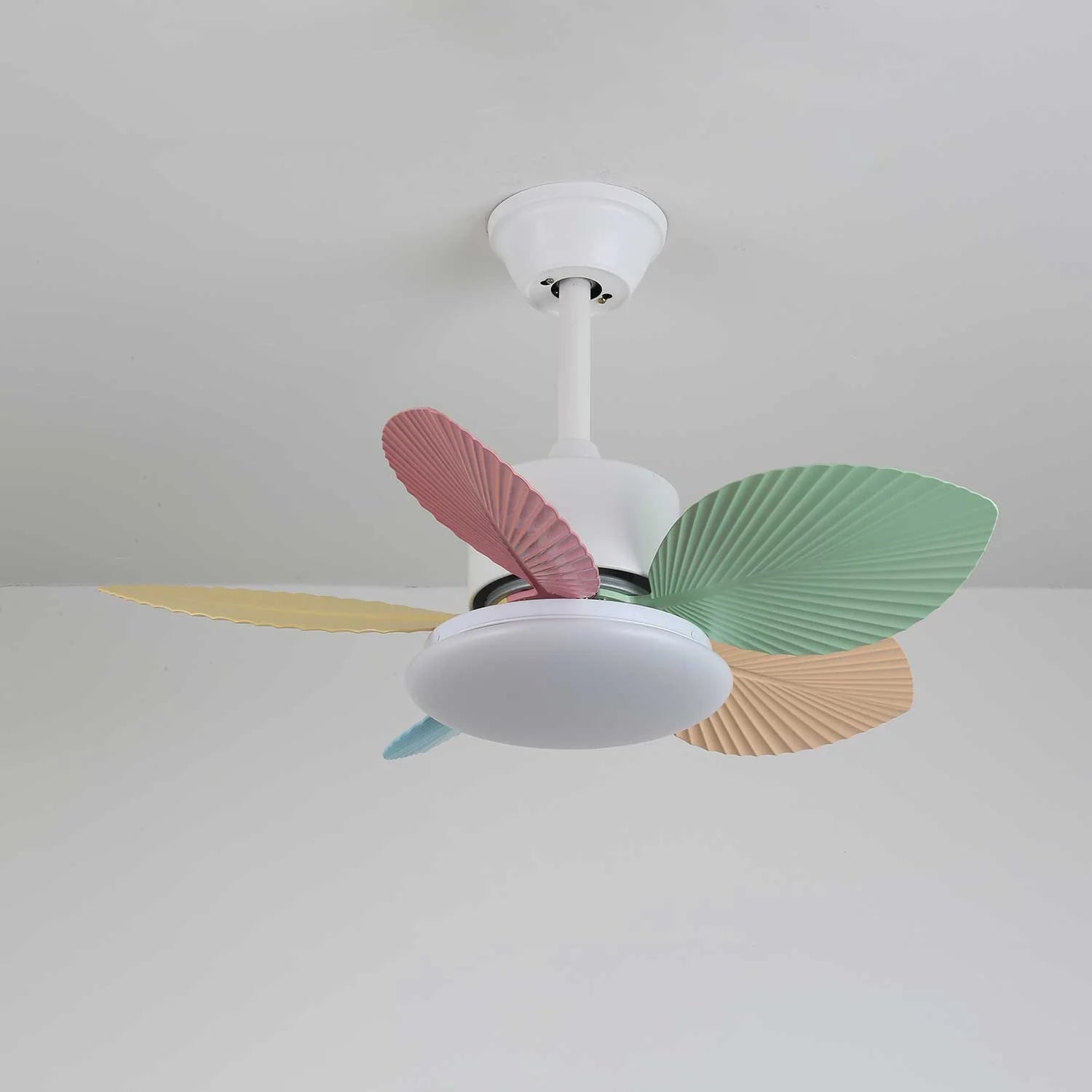 Candy Breeze Colorful Petal Glass Ceiling Fan Light