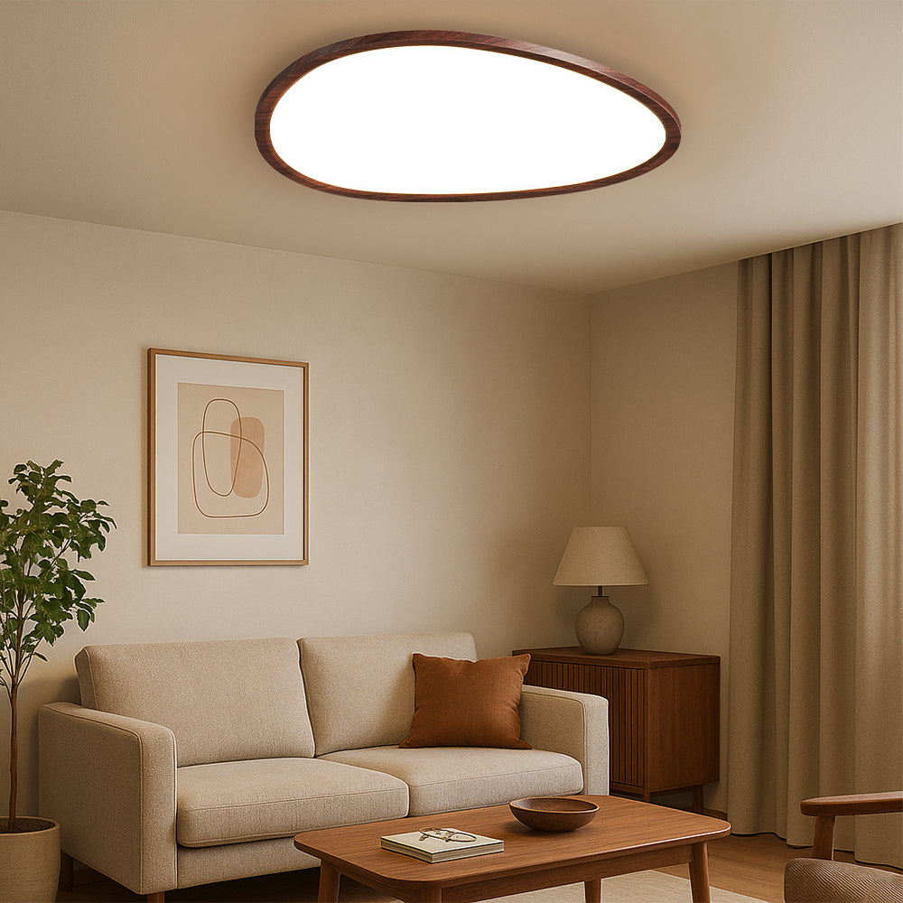 Ultra Thin Dark Wooden Ceiling Light