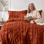 Tufted comforter detail, Caramel