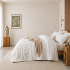 Tufted comforter detail, White