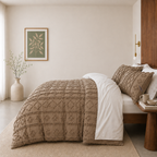 Tufted comforter detail, Brown