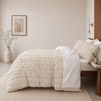 Tufted comforter detail, Oatmilk