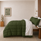 Tufted comforter detail, Moody Olive