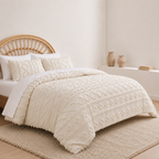 Tufted comforter detail, Oatmilk