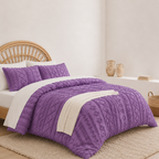 Tufted comforter detail, Purple