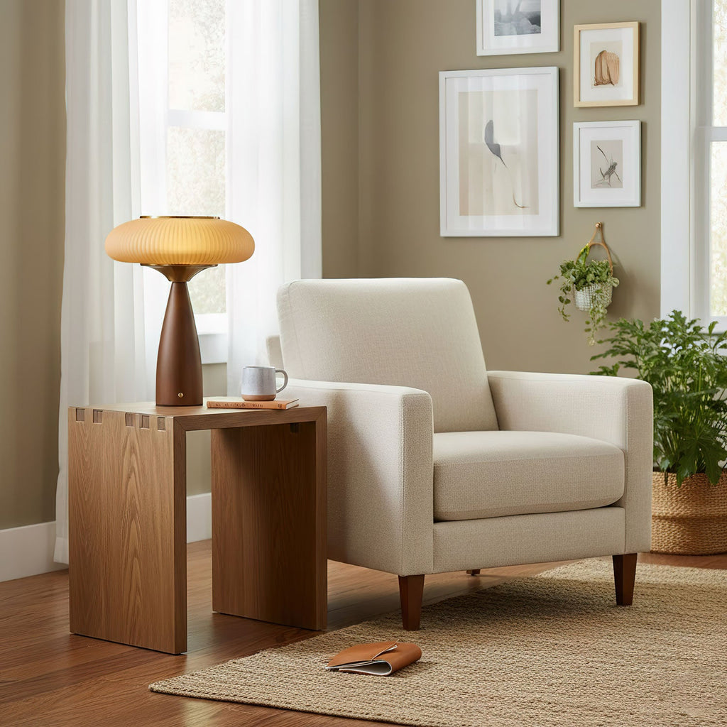 Cielo Arc Wood Table Lamp