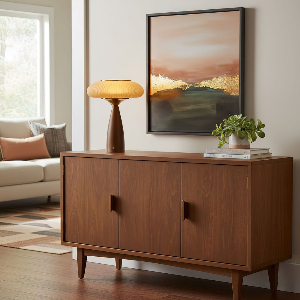 Cielo Arc Wood Table Lamp
