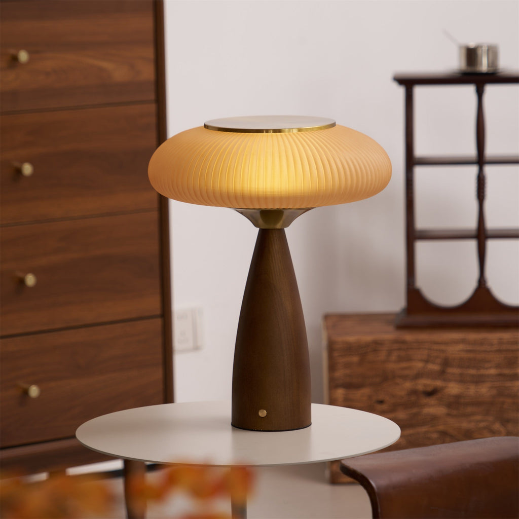 Cielo Arc Wood Table Lamp
