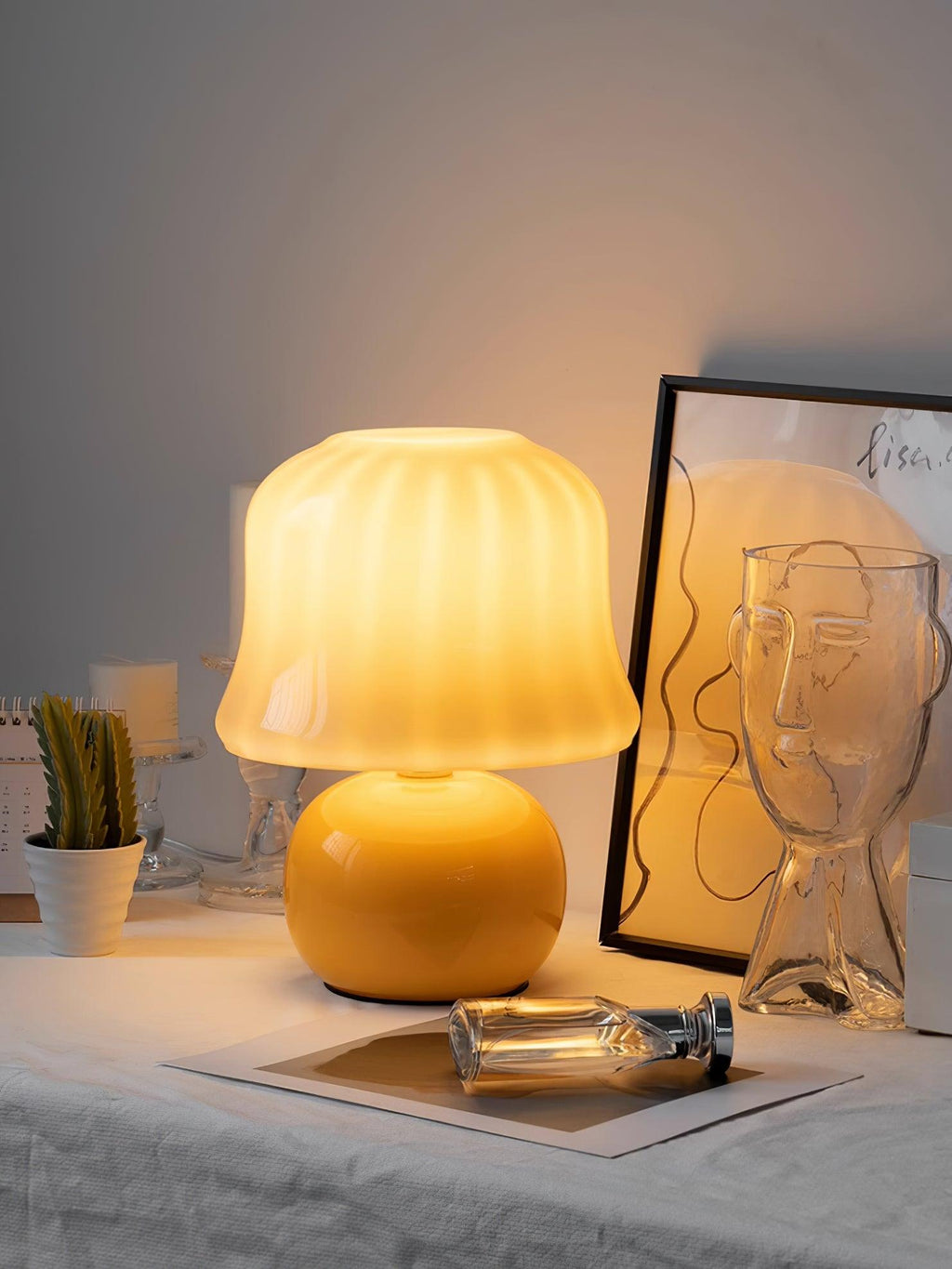 Luxury Cream Mushroom Table Lamp