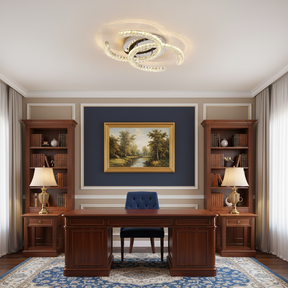 Contemporary Crystal Ceiling Light