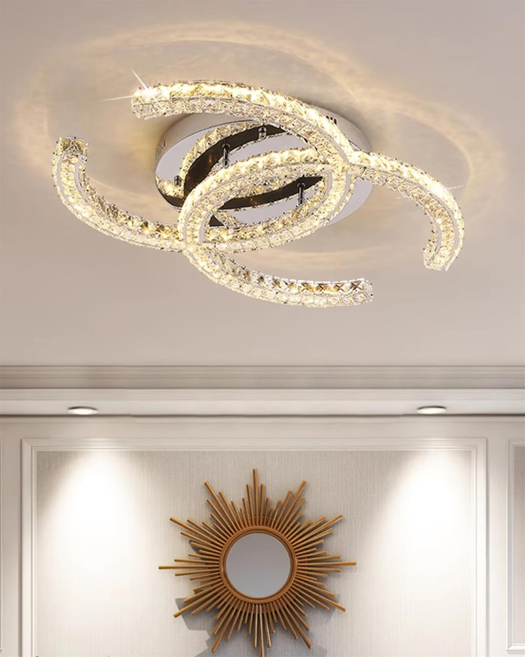 Contemporary Crystal Ceiling Light