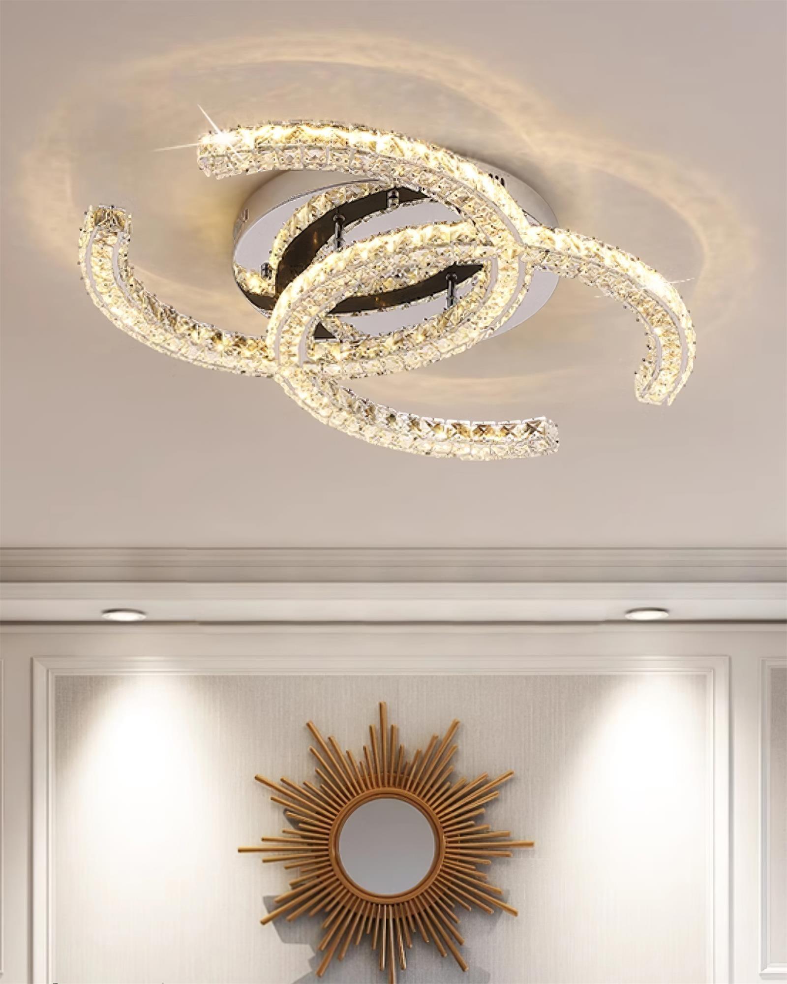 Contemporary Crystal Ceiling Light