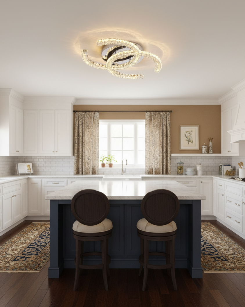 Contemporary Crystal Ceiling Light