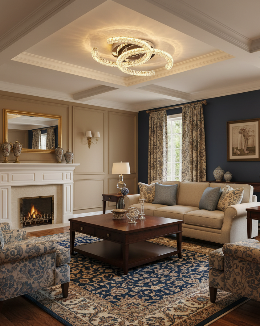 Contemporary Crystal Ceiling Light