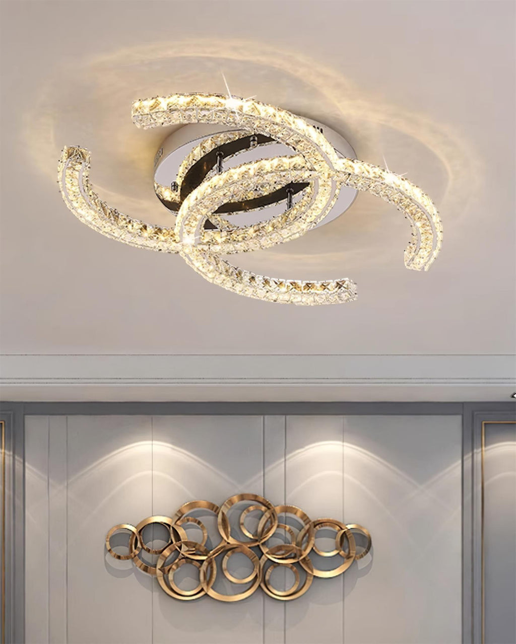 Contemporary Crystal Ceiling Light