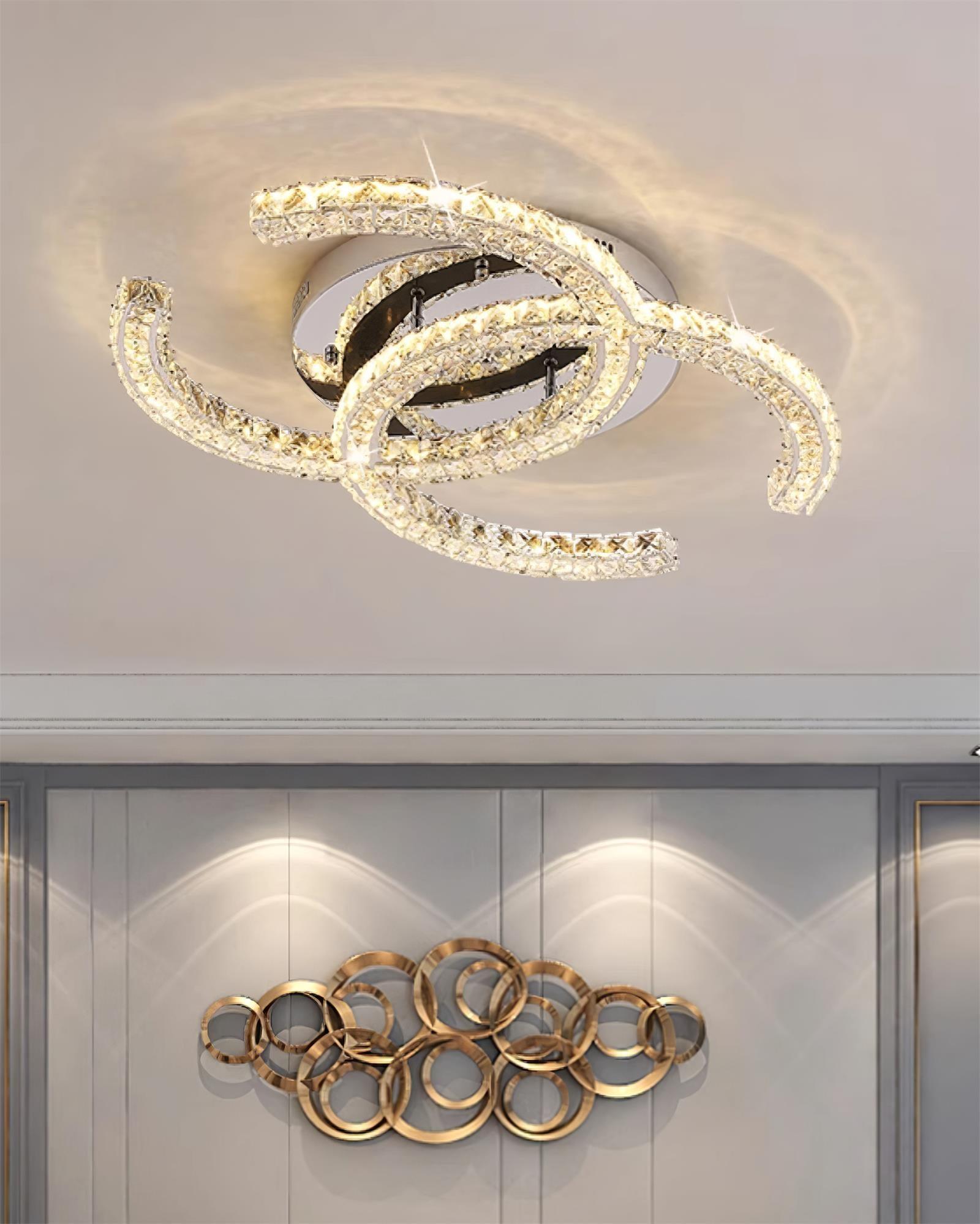 Contemporary Crystal Ceiling Light
