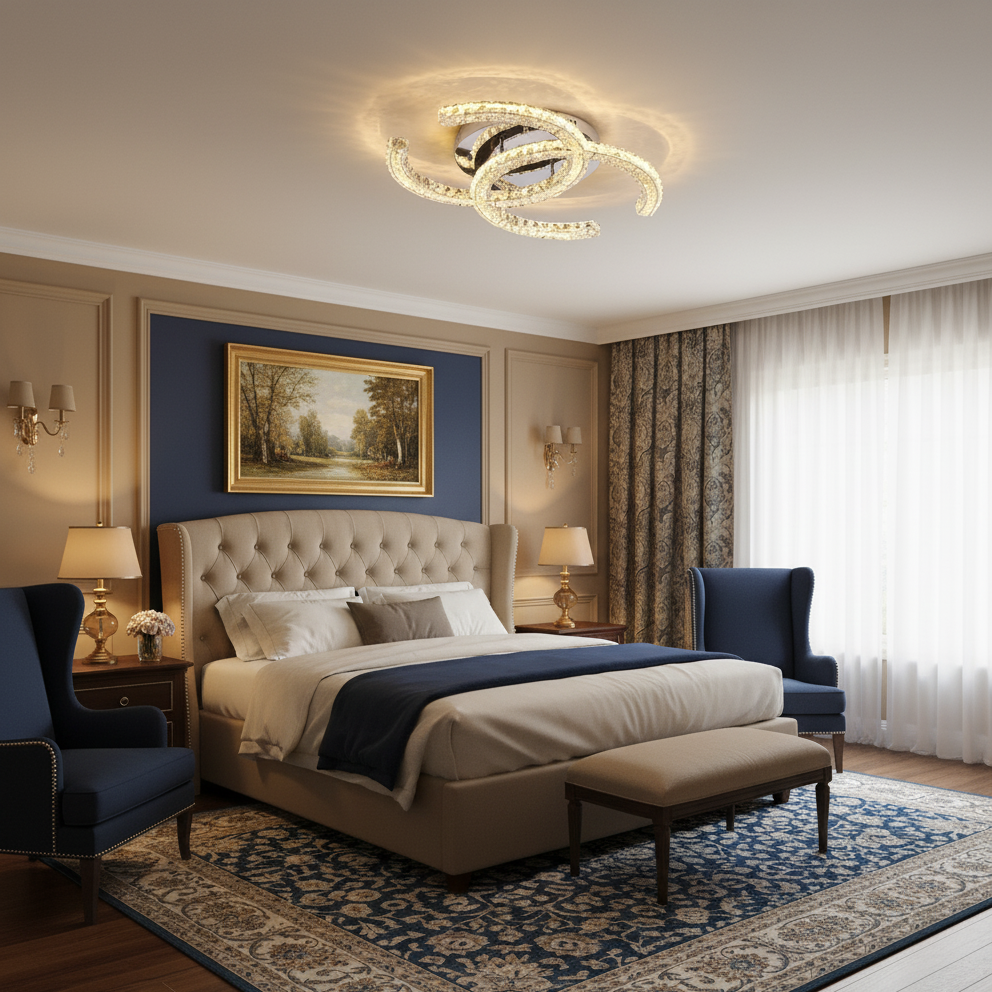 Contemporary Crystal Ceiling Light