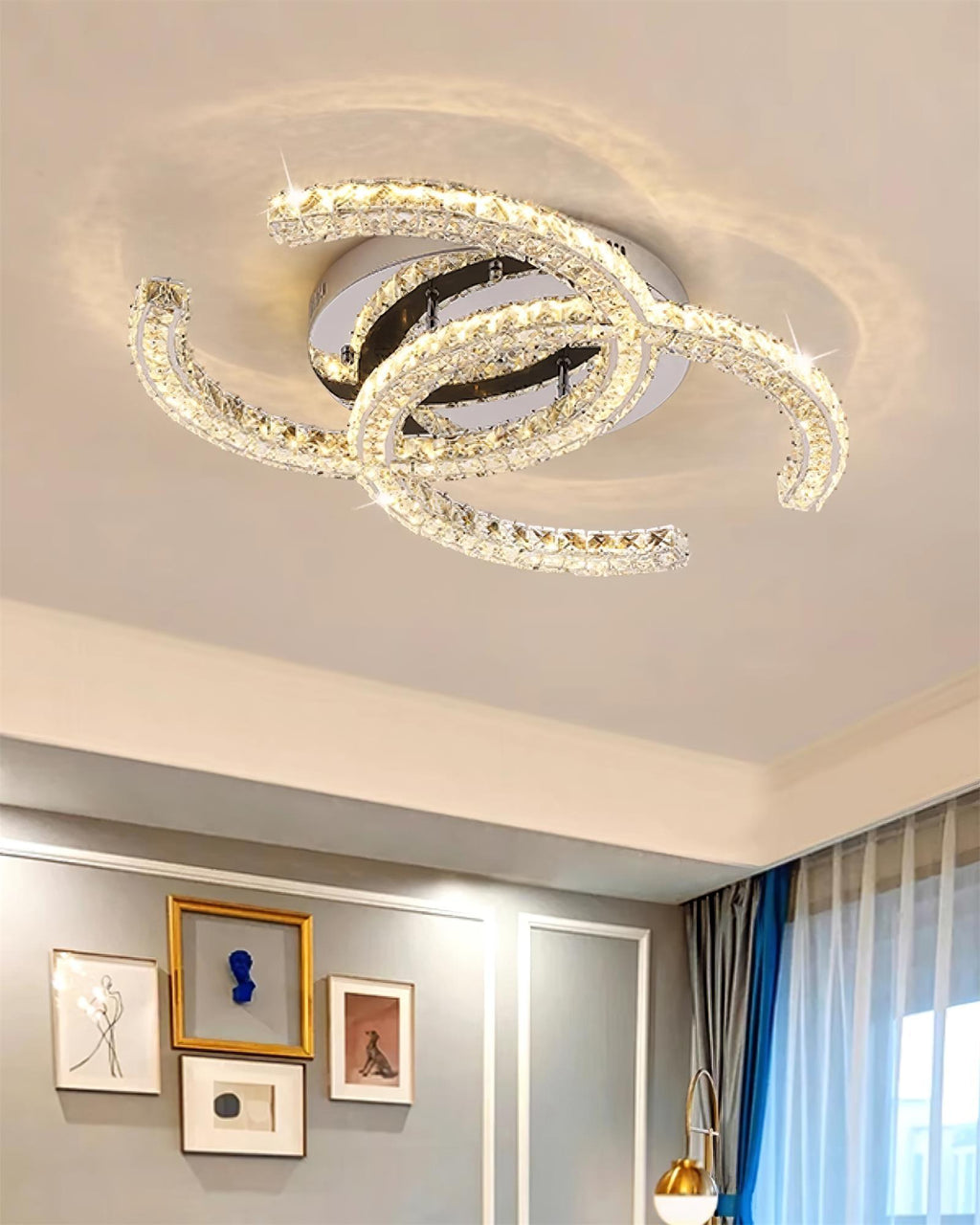 Contemporary Crystal Ceiling Light