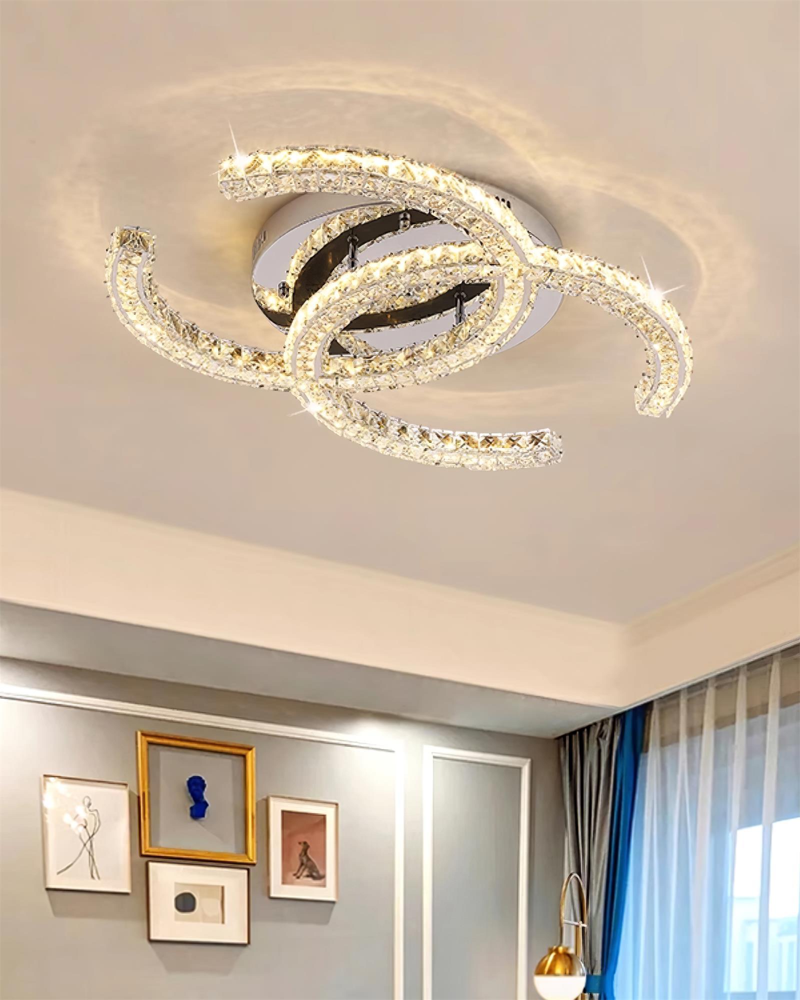Contemporary Crystal Ceiling Light