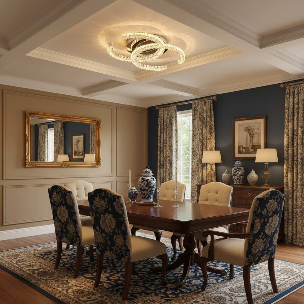 Contemporary Crystal Ceiling Light