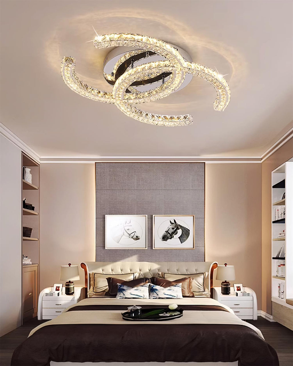 Contemporary Crystal Ceiling Light
