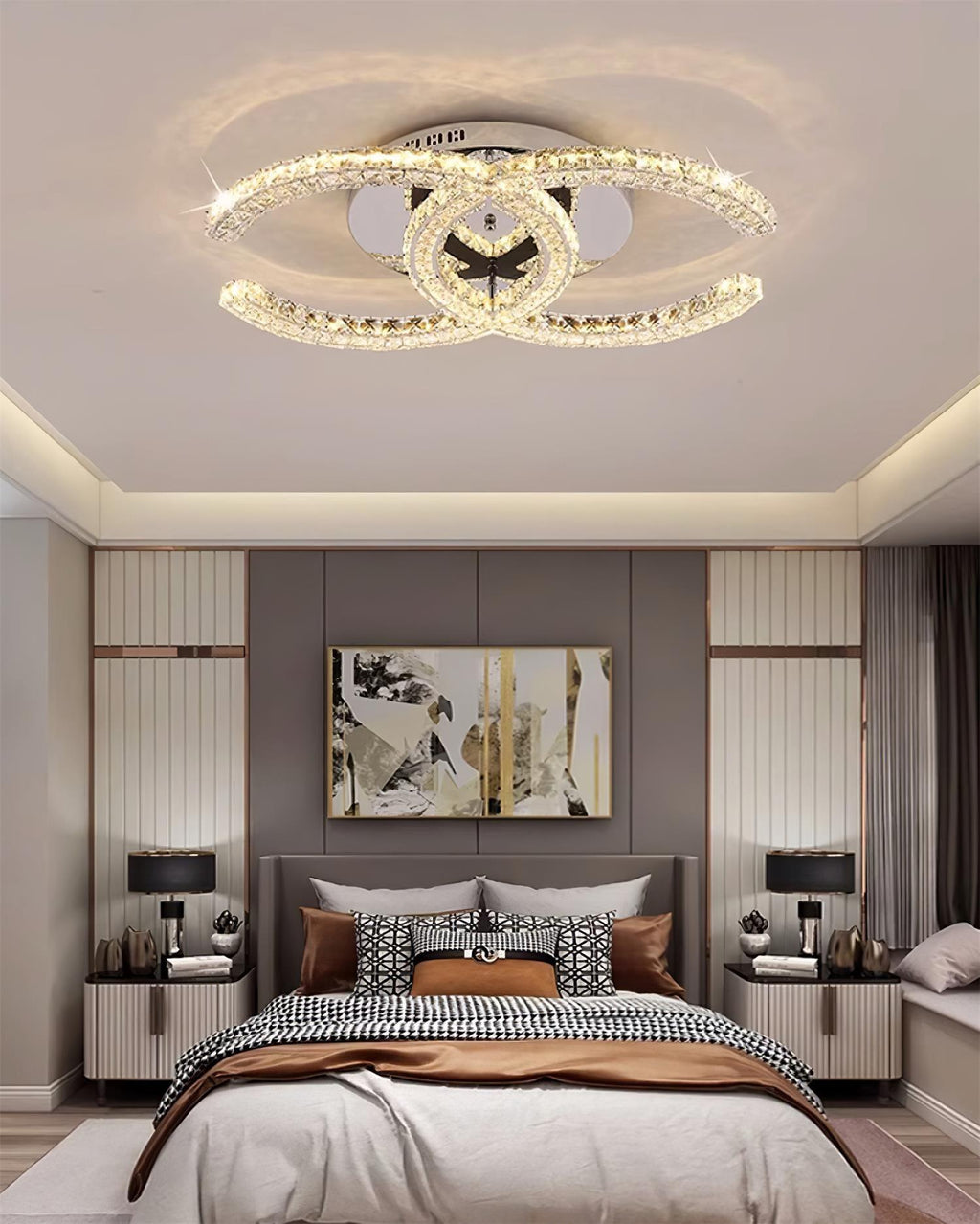 Contemporary Crystal Ceiling Light