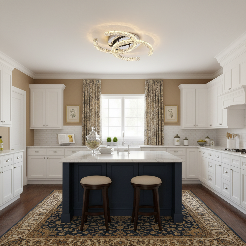 Contemporary Crystal Ceiling Light