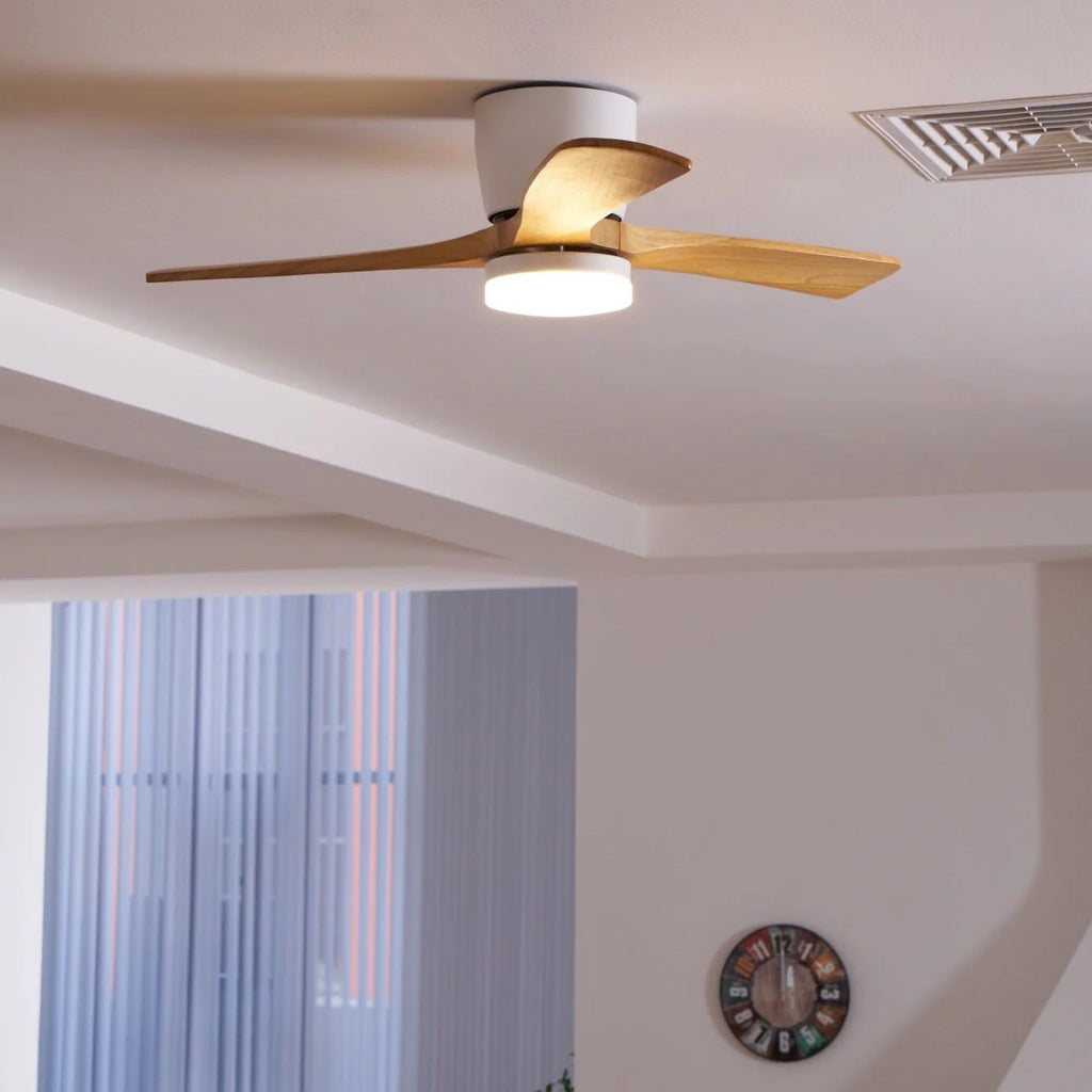 Nordic Wood Blade Ceiling Fan Light
