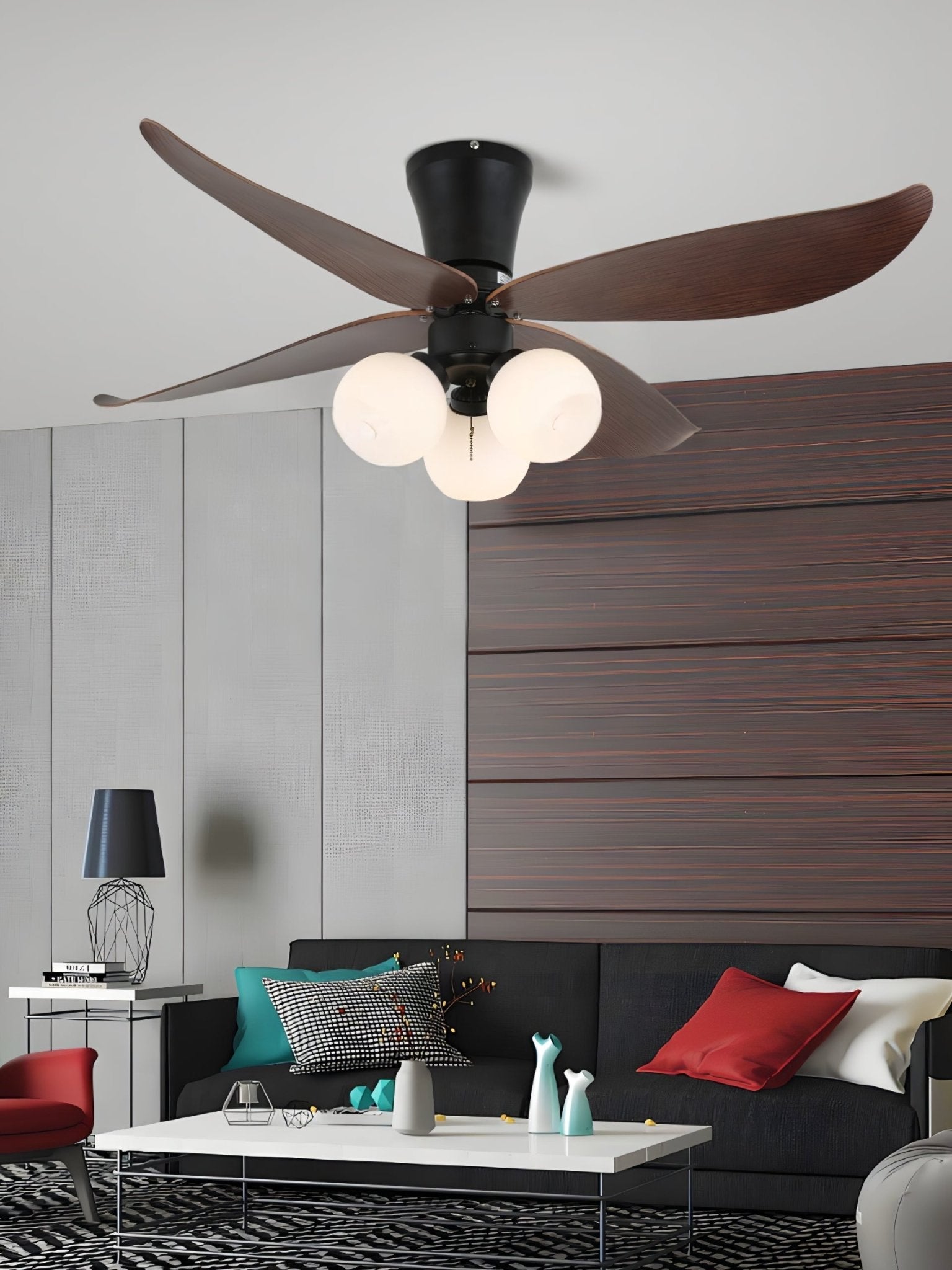 Arbora Bloom Petal Wood Ceiling Fan Light