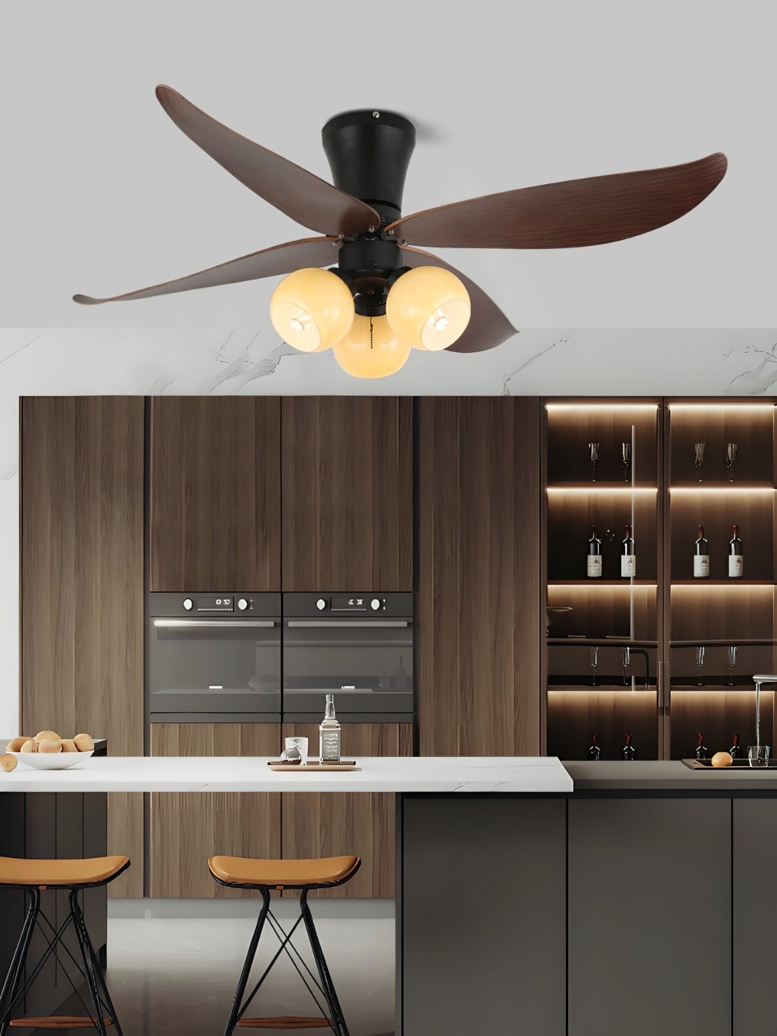 Arbora Bloom Petal Wood Ceiling Fan Light