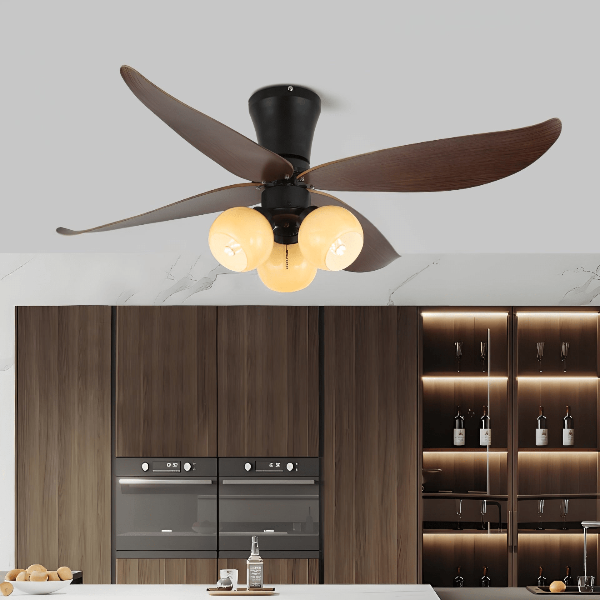 Arbora Bloom Petal Wood Ceiling Fan Light