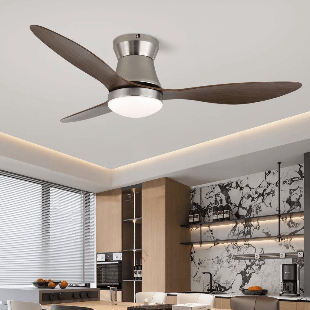 Aeronix Minimalist Walnut Ceiling Fan Light