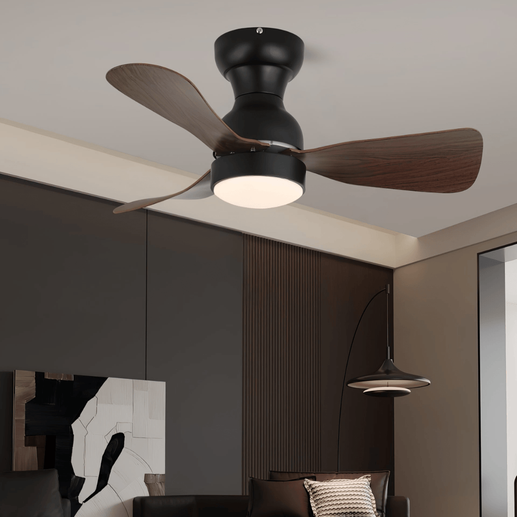Civico Spin Designer Walnut Ceiling Fan Light