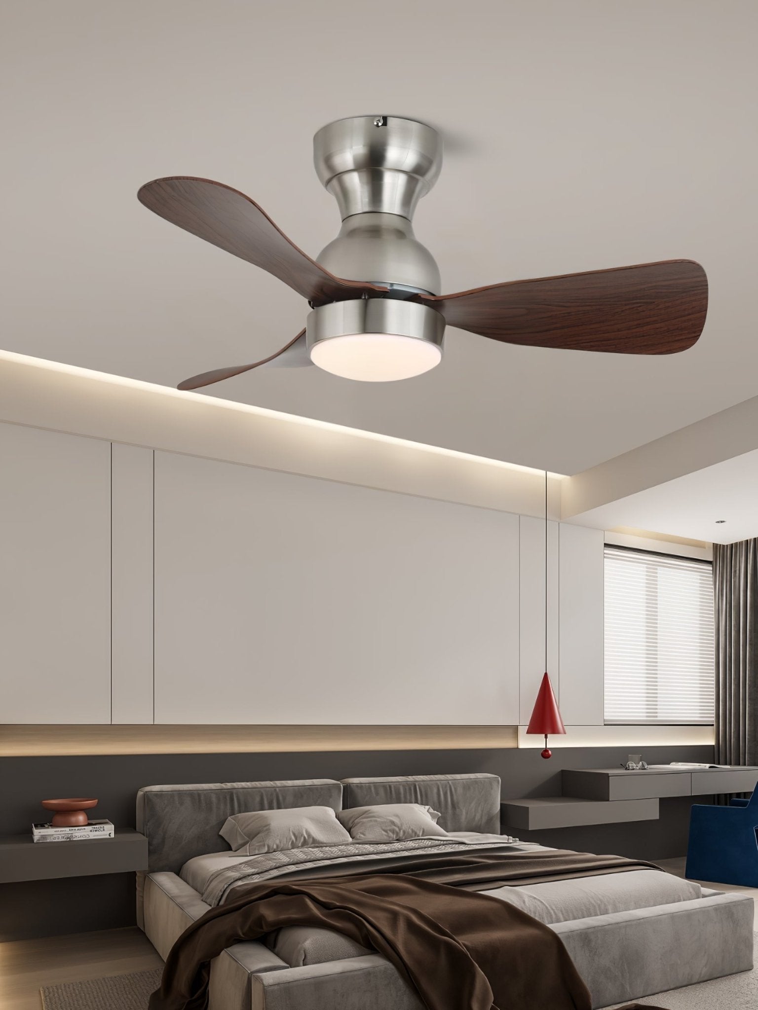 Civico Spin Designer Walnut Ceiling Fan Light