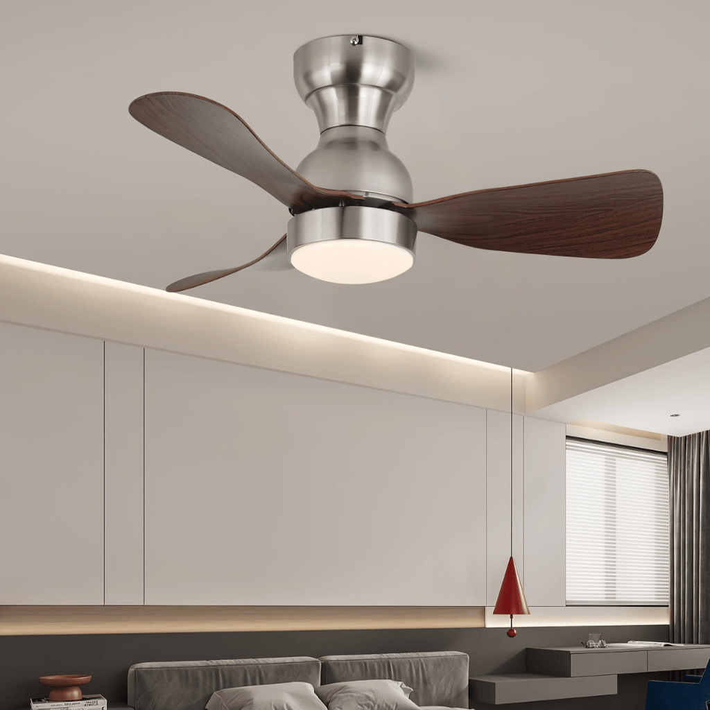 Civico Spin Designer Walnut Ceiling Fan Light
